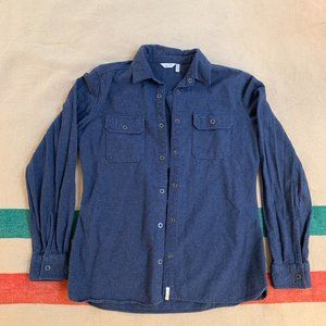 Warm Woolrich Blue Button Down Collar Shirt